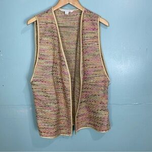 Diane Von Furstenberg Tweed Sleeveless Vest in Pink and Gold Tones